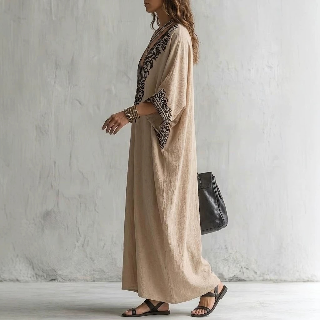 Women Boho Embroidered Kaftan  - огляд і ціна Kaftan Women Boho
