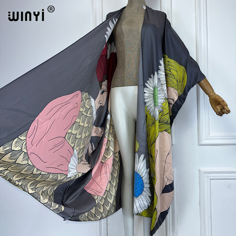 WINYI boho print Kimono sexy C - огляд і ціна Kaftan Women Boho