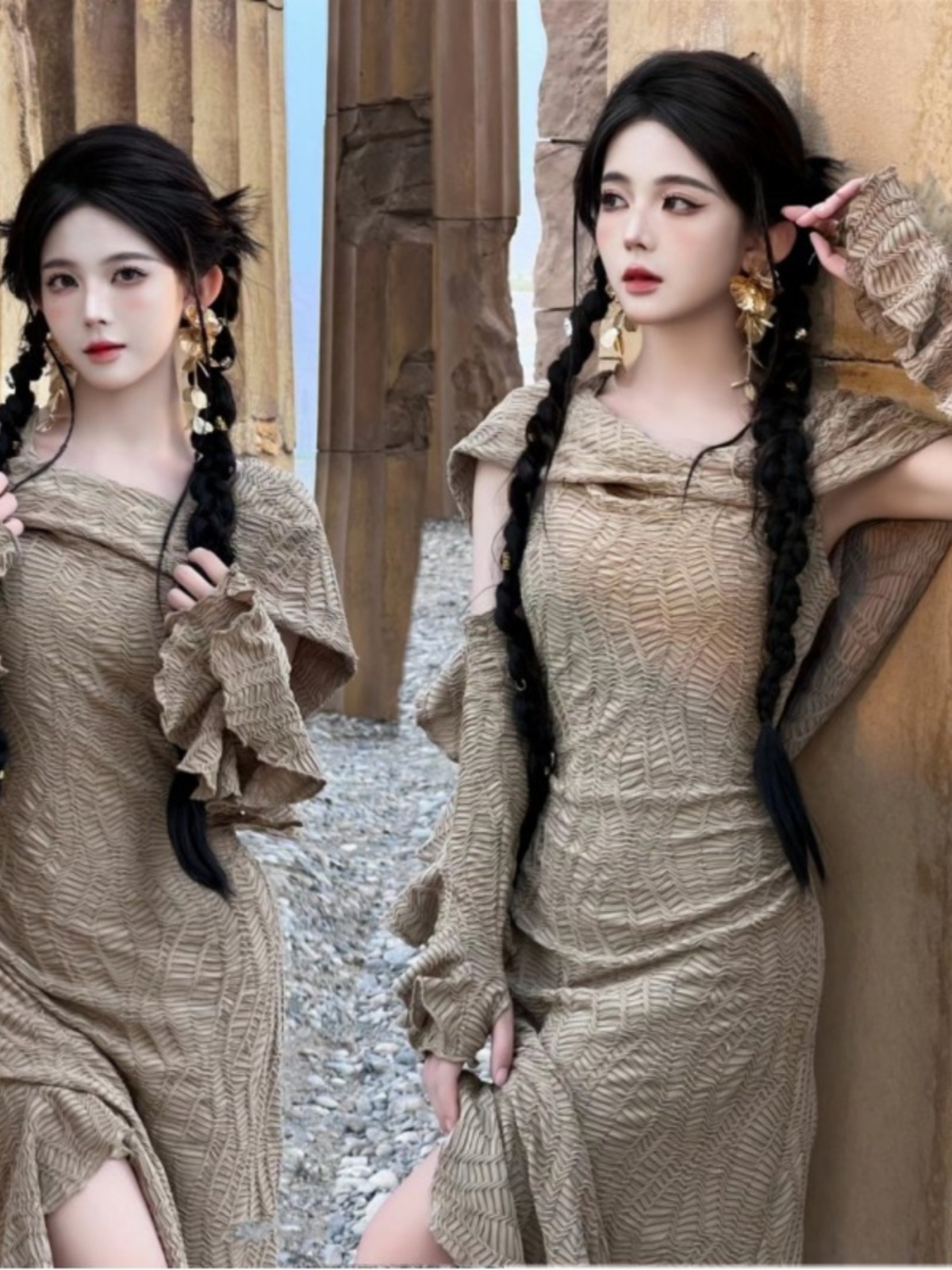 Desert  Themed Long Dress Wome - огляд і ціна Ethnic Style Dresses