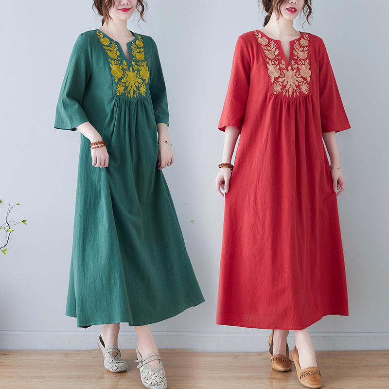 New Ethnic Style Loose Deep V- - огляд і ціна Ethnic Style Dresses
