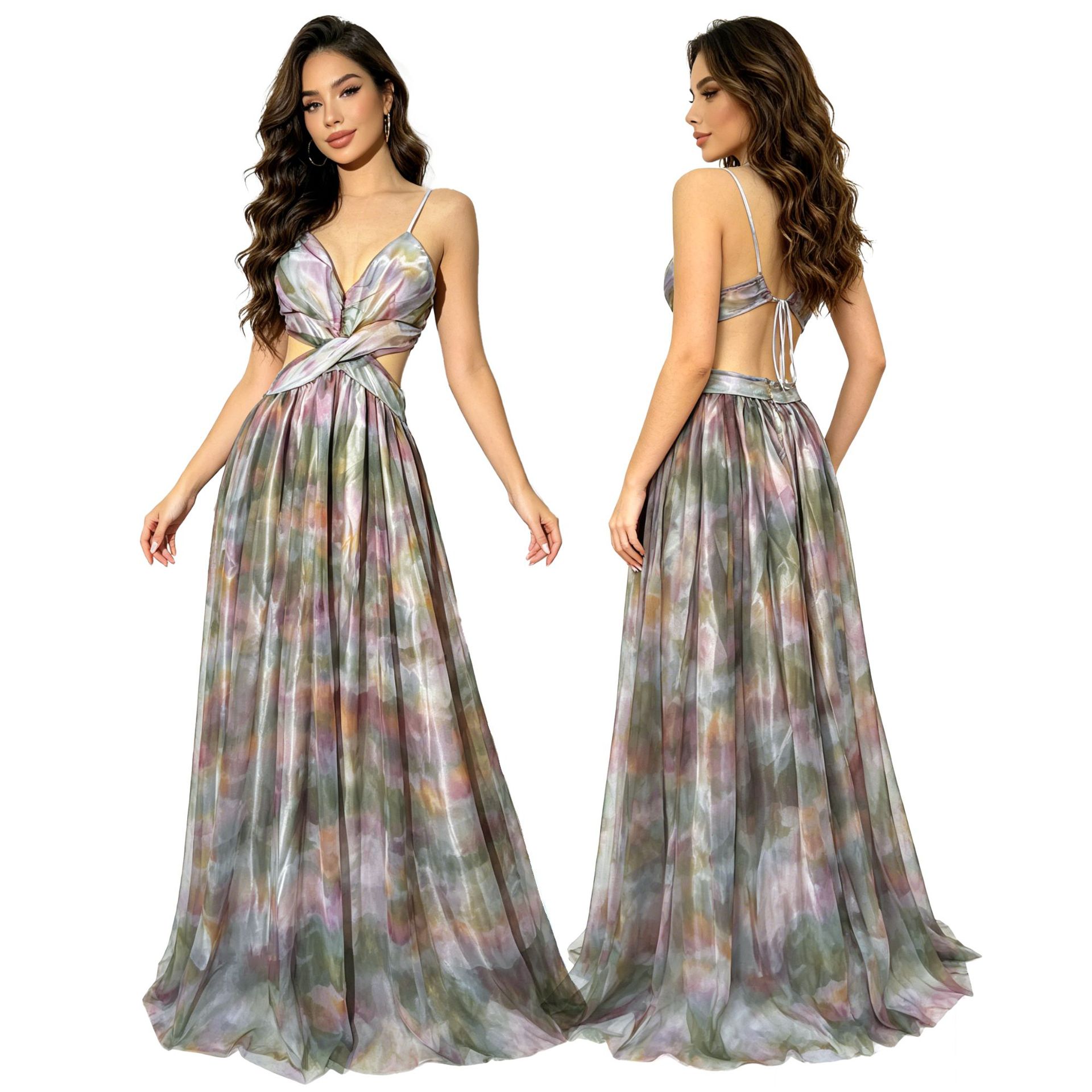 Sexy Tie-Dye Mesh Strapless Dr - огляд і ціна Ethnic Style Dresses