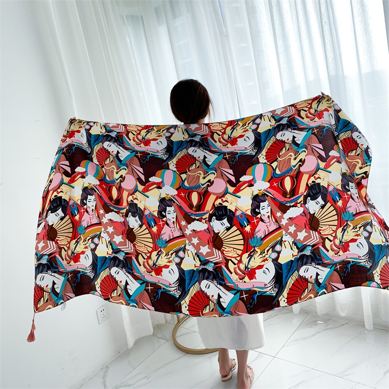 90x185cm Cotton Linen Print Su - огляд і ціна Kaftan Women Boho